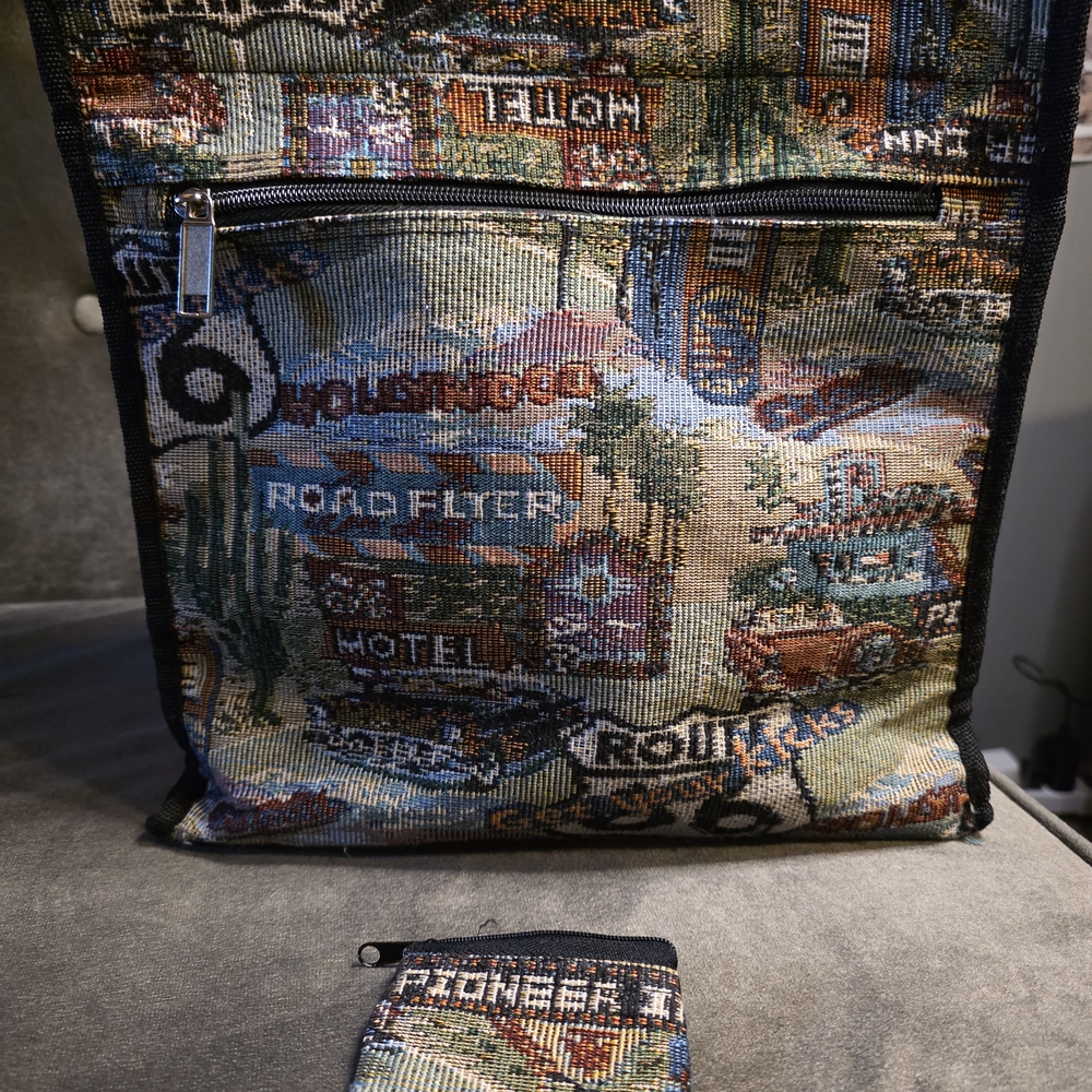 Route 66 Tapestry Tote Coin Purse